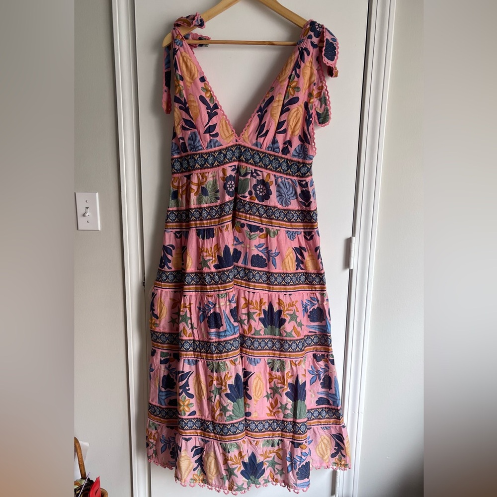 FARM RIO SEASHELL MIDI DRESS SIZE L NWT - Picture 2 of 5
